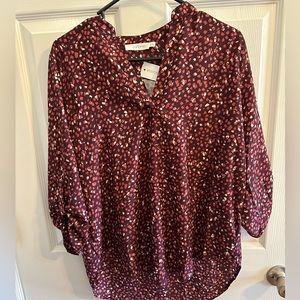Lusk Deep Purple Split Neck Blouse